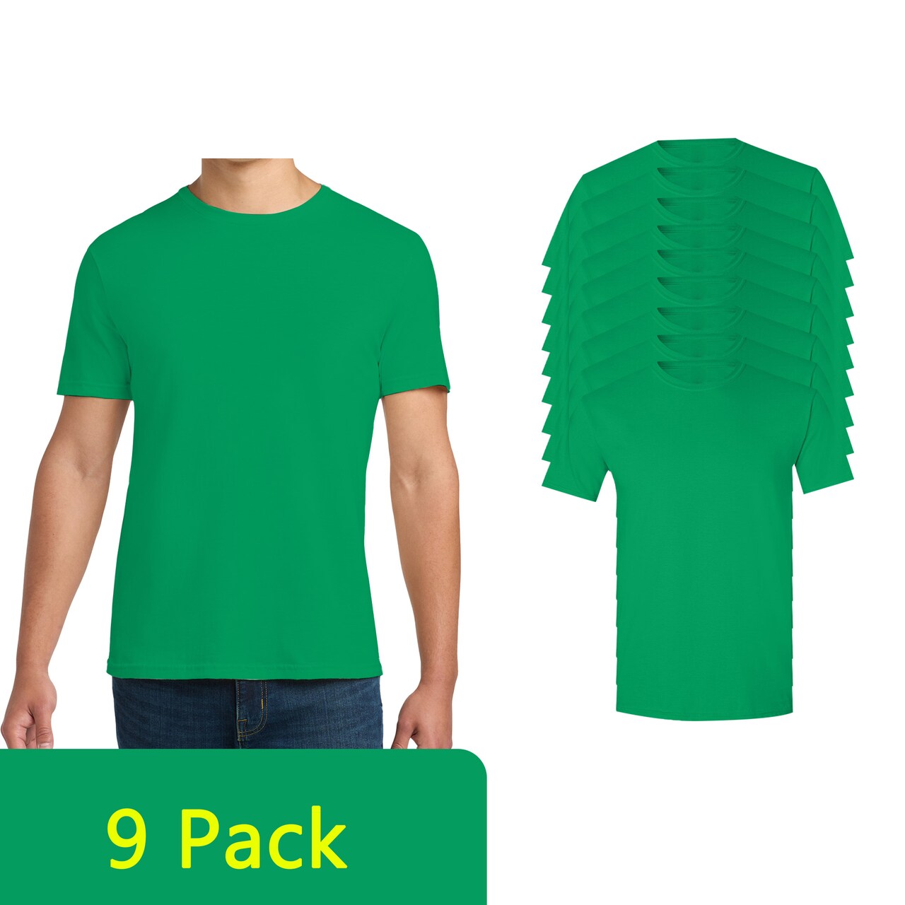 Gildan Softstyle Irish Green Crewneck Multi Pack Tee Set for Custom Design & Creative Crafting